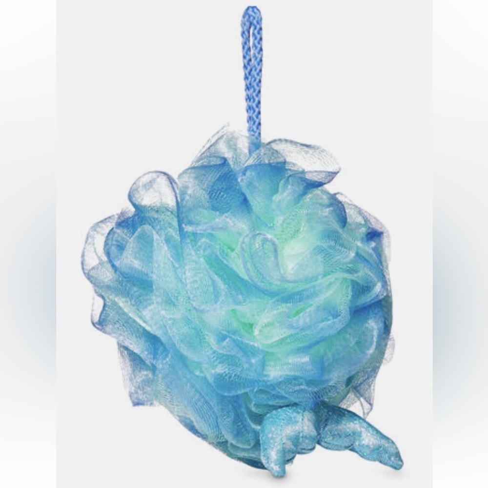 BATH & BODY WORKS BLUE MERMAID TAIL SHOWER SPONGE LOOFAH
